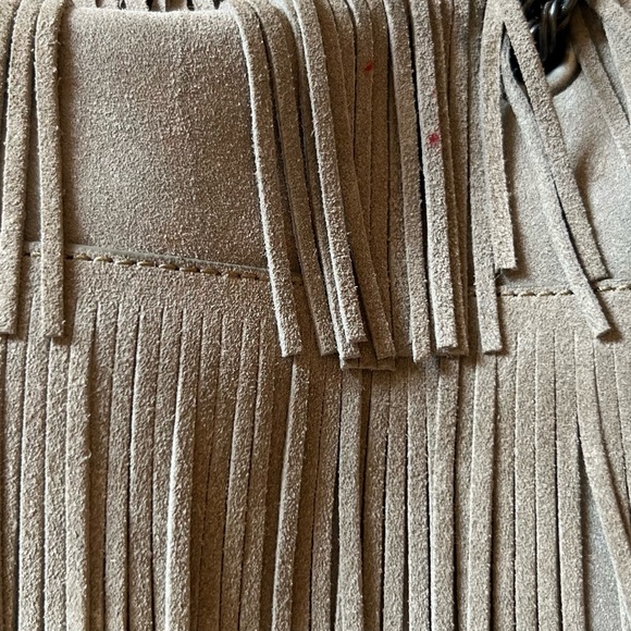 Suede Fringe Bag | Light Grey - Picture 3 of 4